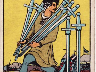 Seven of Swords, Raider Waite Tarot, 1910 (gemeinfrei)