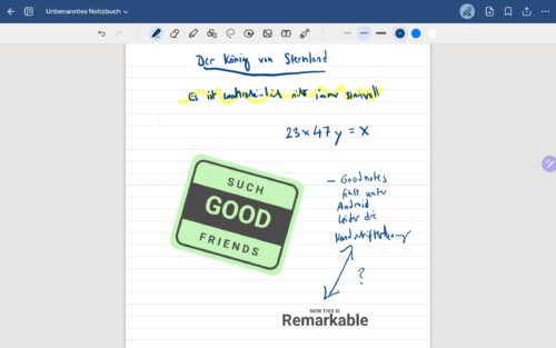 Goodnotes bietet unter Android leider nur einen kleinen Teil seiner iOS-Funktionalität