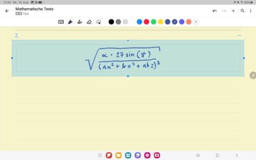 Nebo verfügt in seinem Punkt ("Dokument" - nicht Notizblock - über Funktionen zur Erkennung von mathematischen Formeln, Diagrammen und Notizen.)