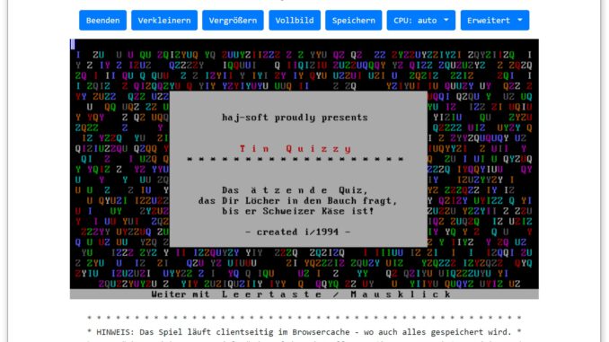 Tin Quizzy Classic als Browser-Spiel in Firefox unter Windows 10