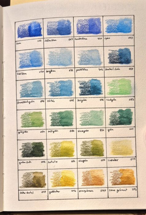 Farbtafel der Staedtler Karat Aquarellstifte 125C, Teil 2